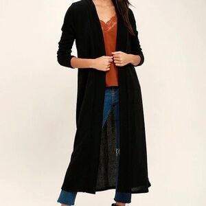 Lulu's Black Long Cardigan Sweater